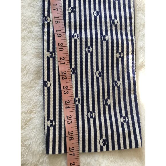 Anthropologie Blue & White Slim Trousers with Embroidery - Picture 16 of 16